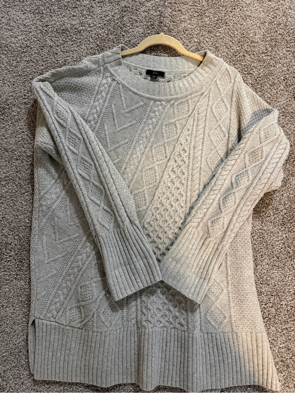 J. Crew Cable-Knit Crewneck Sweater - Cream women’s.